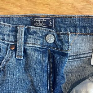 A&F ultra high rise straight jeans